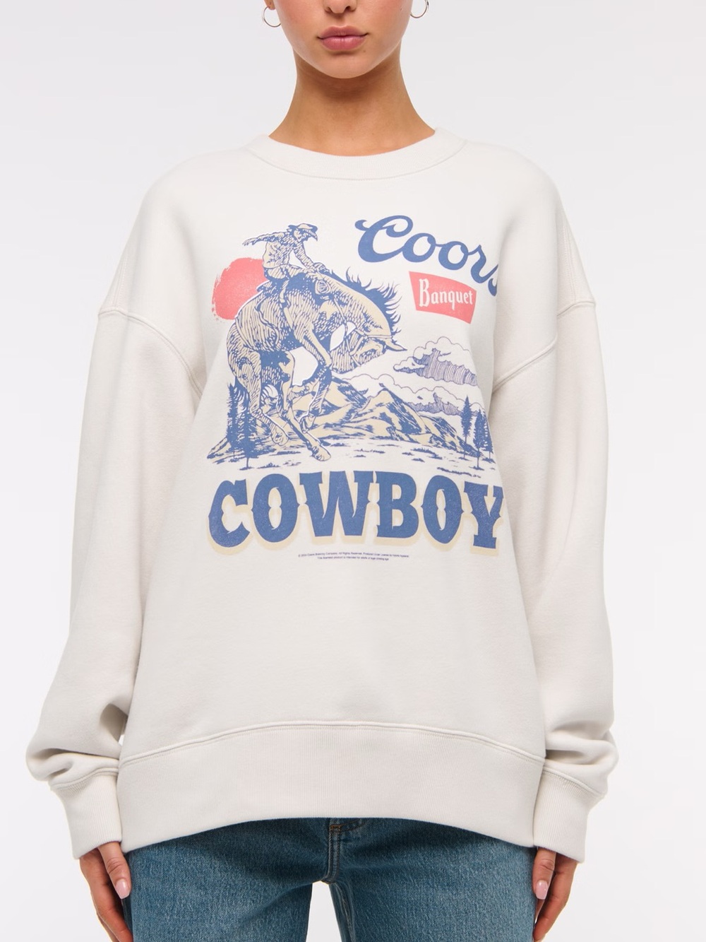 Abercrombie and Fitch Coors Cowboy Graphic Crewneck Sweater